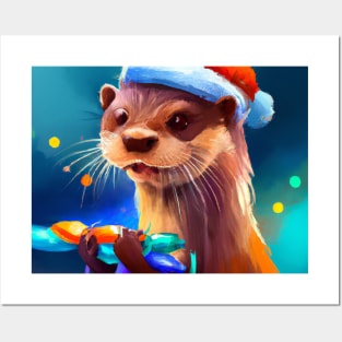 Cute Otter Drawing Posters and Art